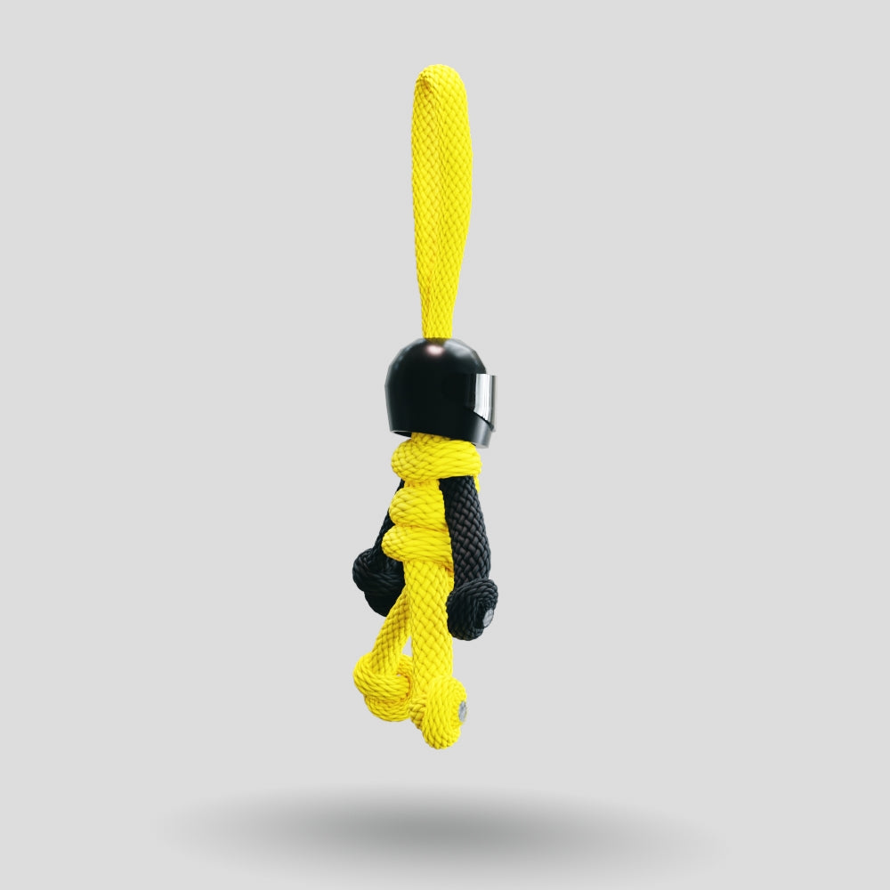 Black Yellow Biker Buddy Paracord Keychain