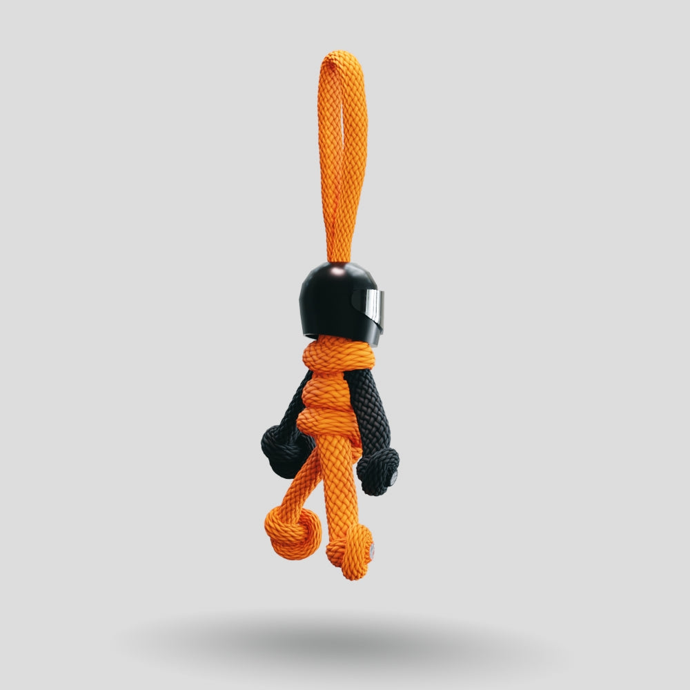 Black Orange Biker Buddy Paracord Keychain