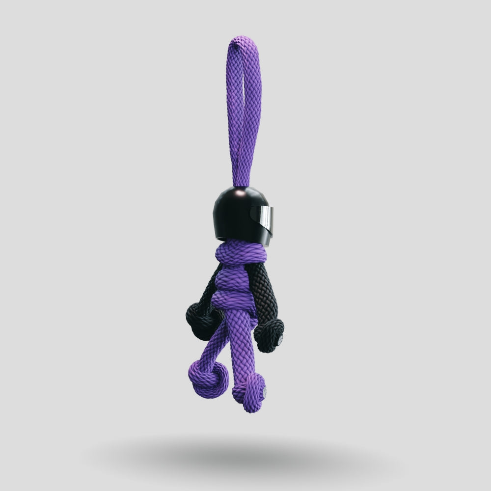 Black Purple Biker Buddy Paracord Keychain