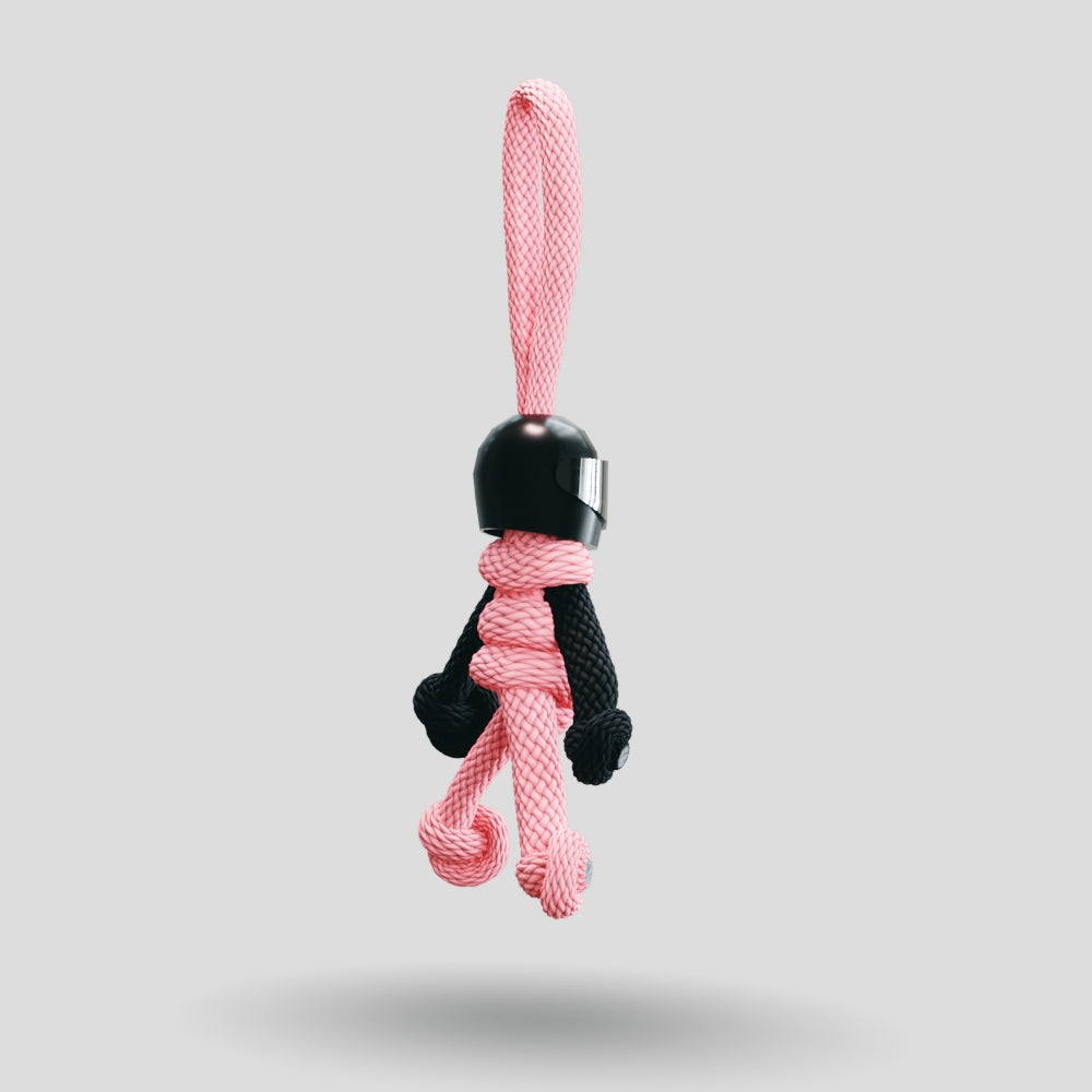 Black Pink Biker Buddy Paracord Keychain