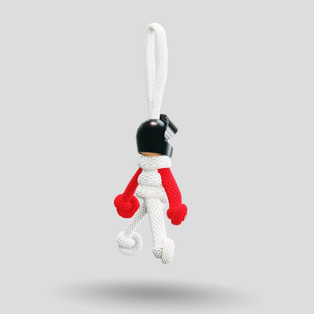 HAS White & Red Motorsport Paracord Buddy Keychain