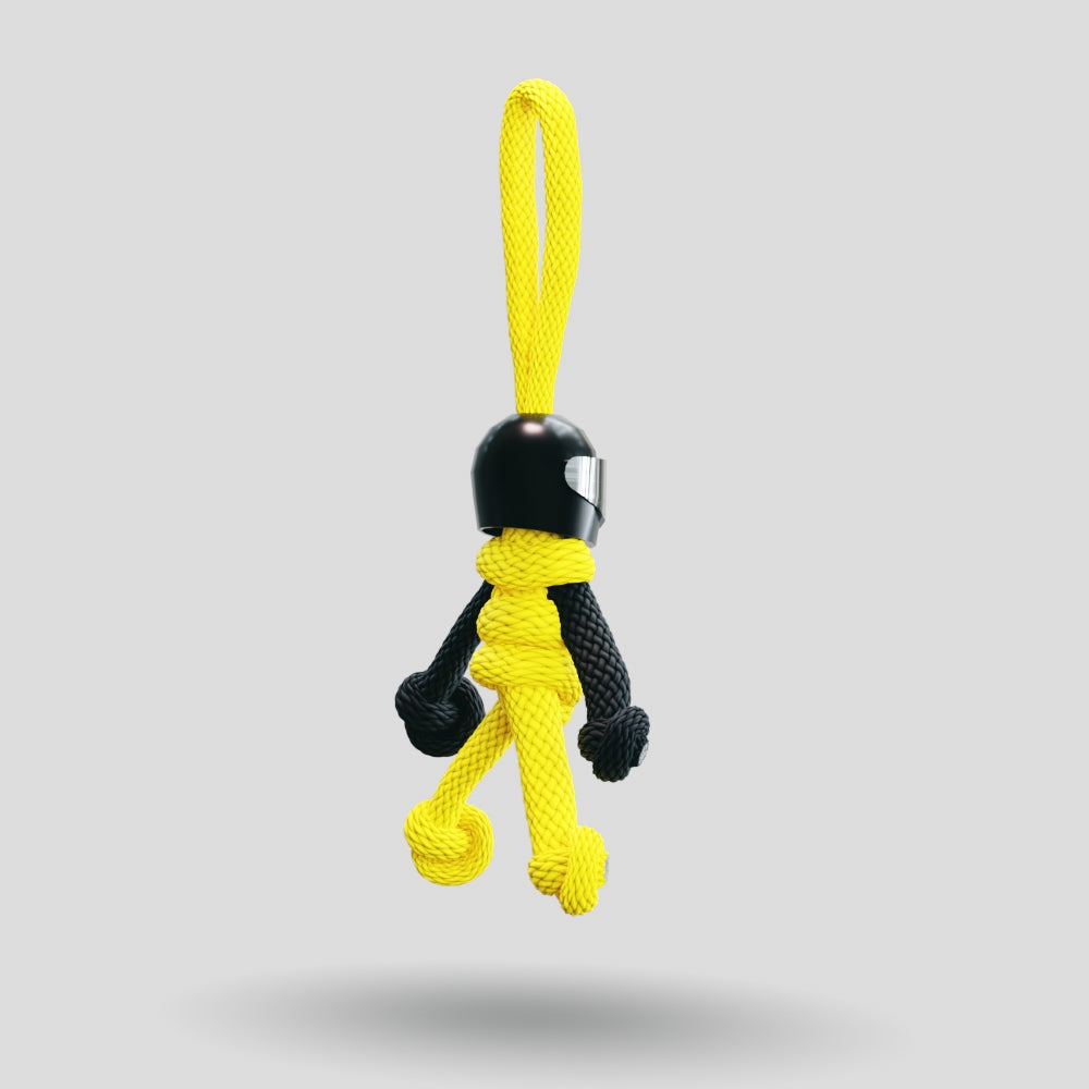 Black Yellow Biker Buddy Paracord Keychain