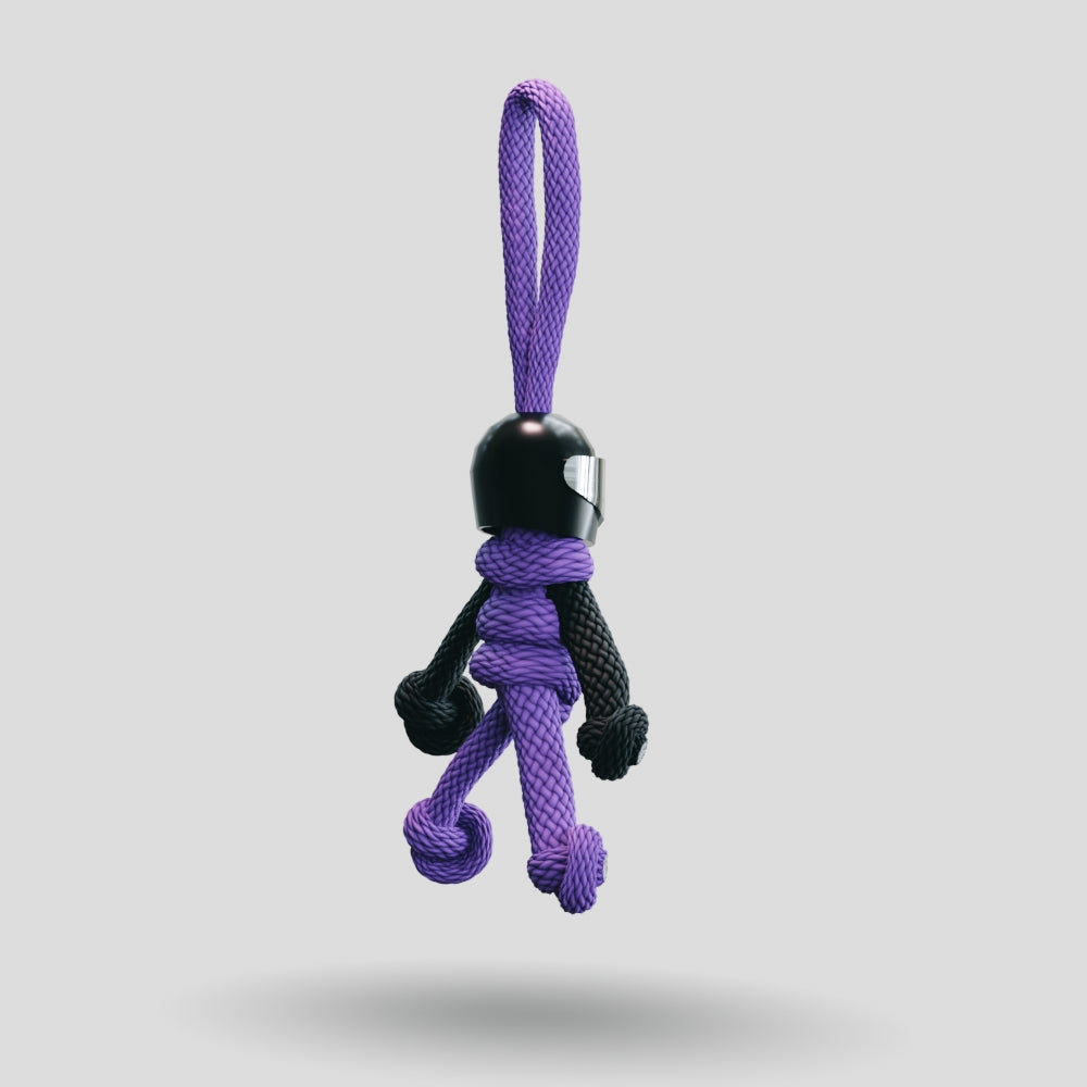 Black Purple Biker Buddy Paracord Keychain