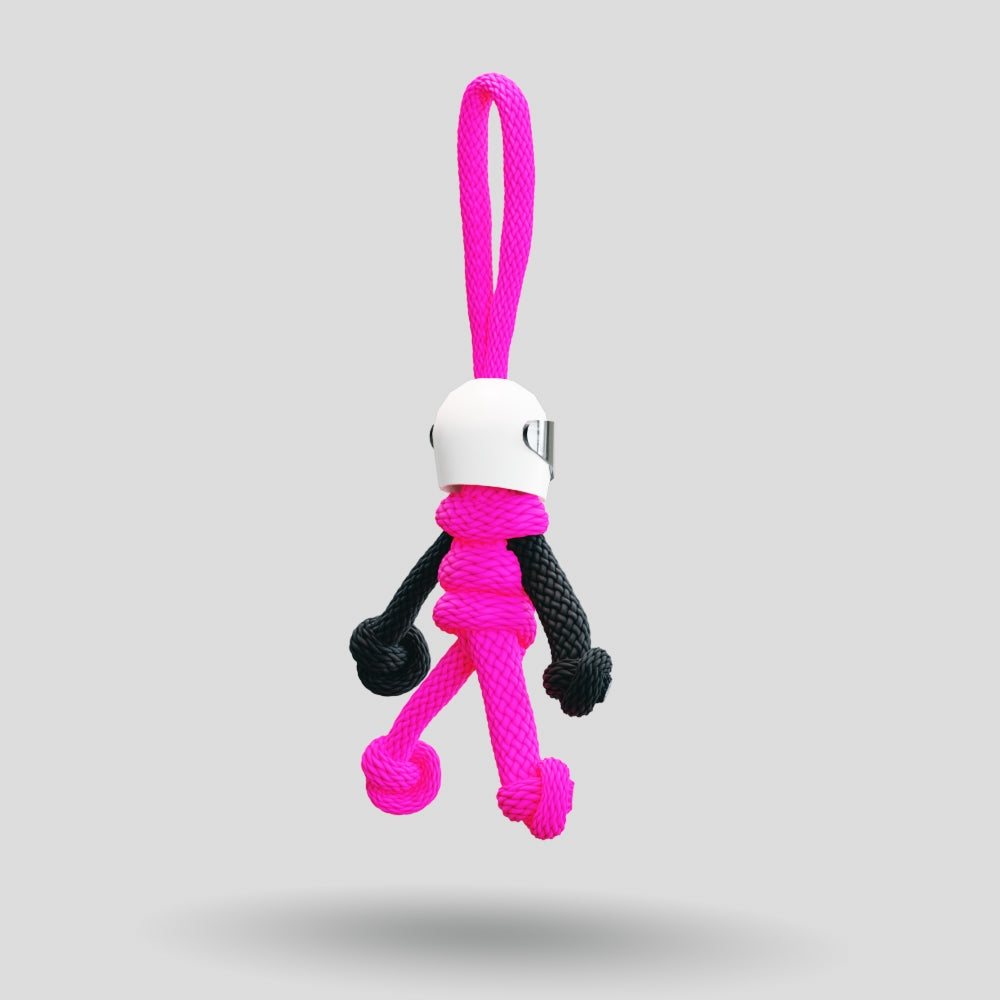 Hot Pink Biker Buddy Paracord Keychain