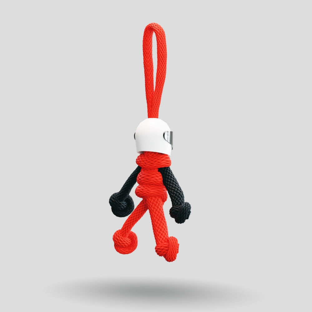 Red Biker Buddy Paracord Keychain