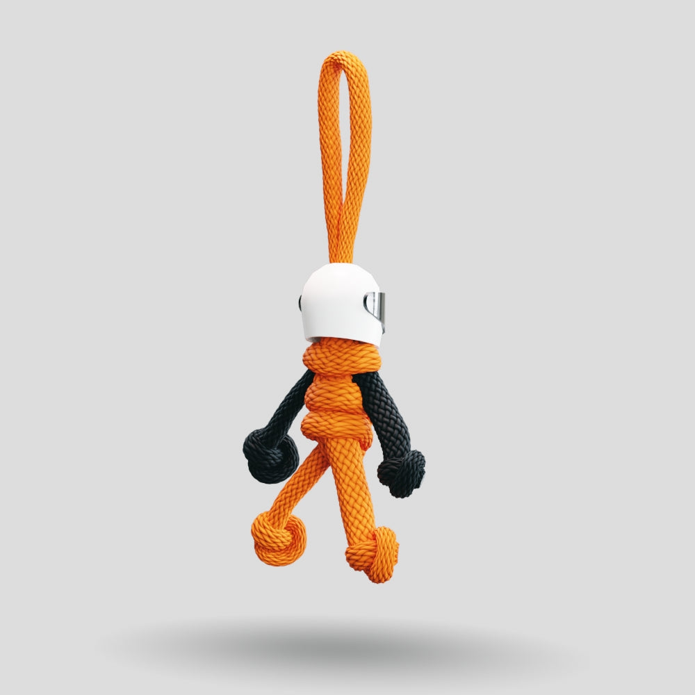 Orange Biker Buddy Paracord Keychain