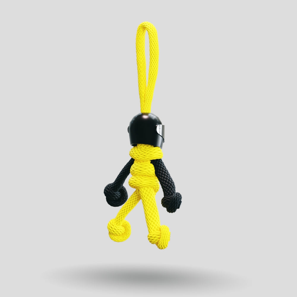 Black Yellow Biker Buddy Paracord Keychain