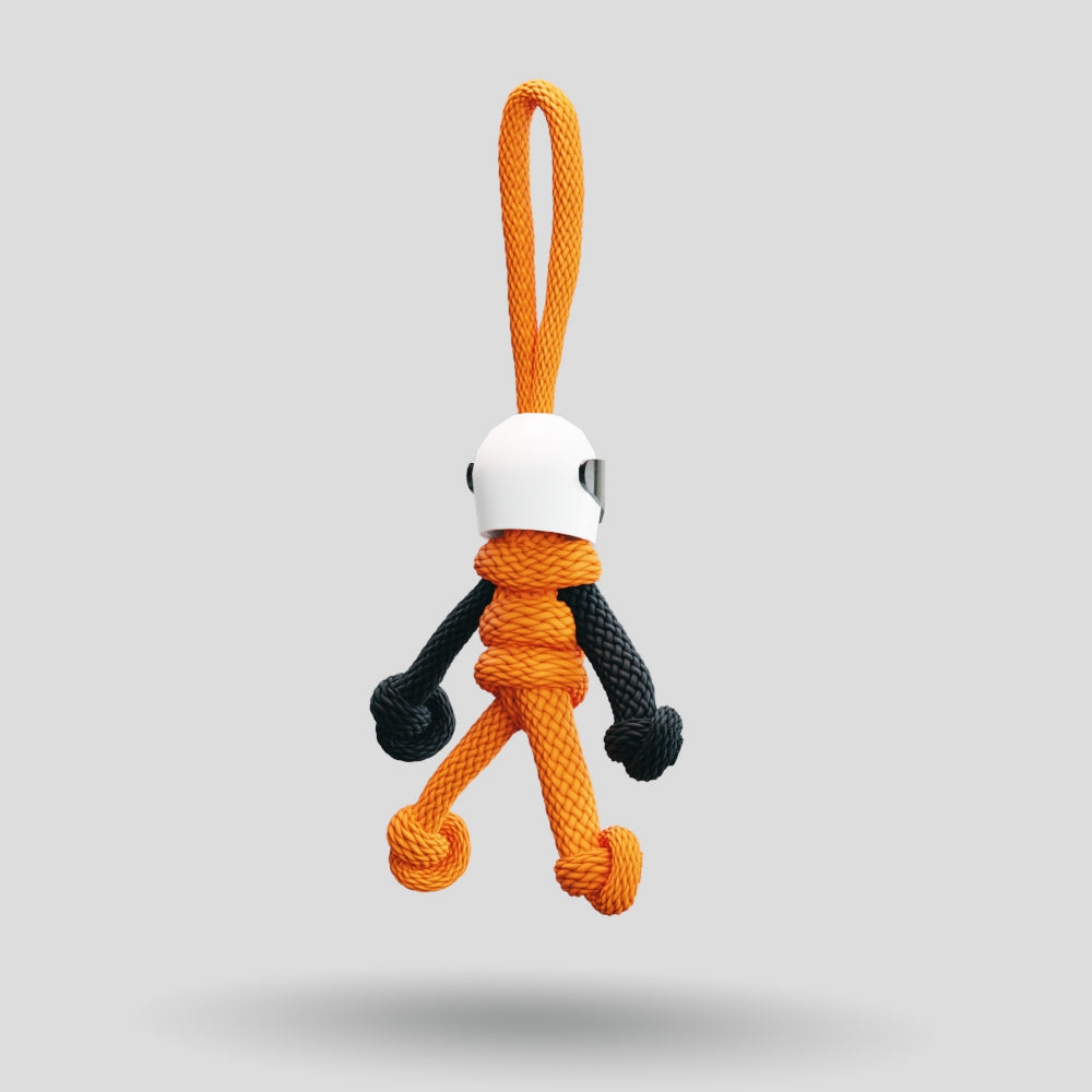 Orange Biker Buddy Paracord Keychain