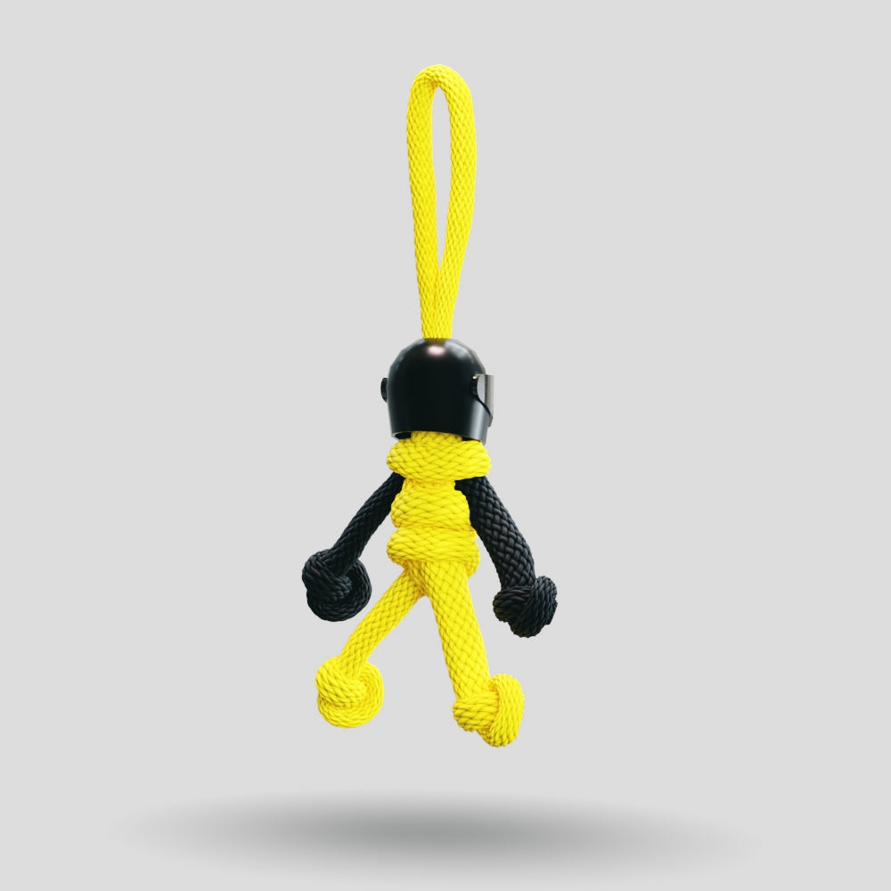 Black Yellow Biker Buddy Paracord Keychain