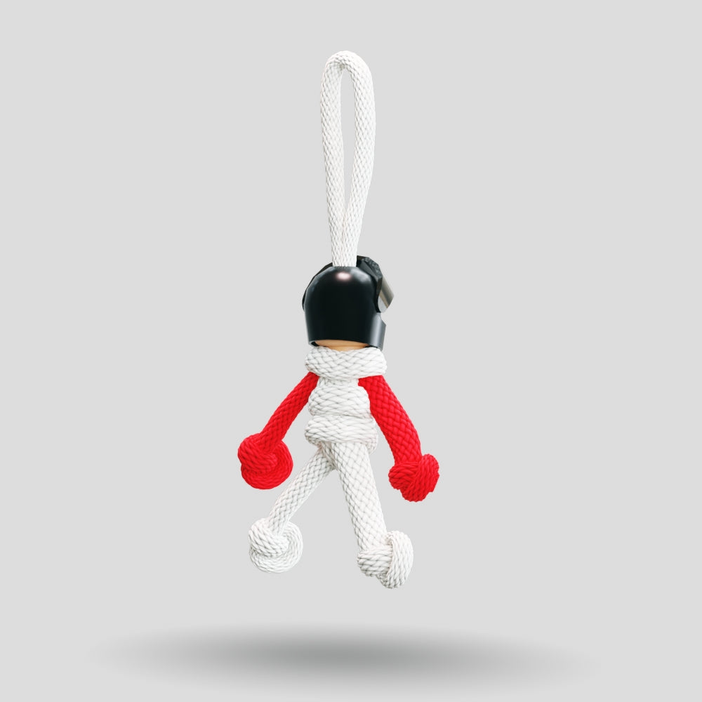 HAS White & Red Motorsport Paracord Buddy Keychain