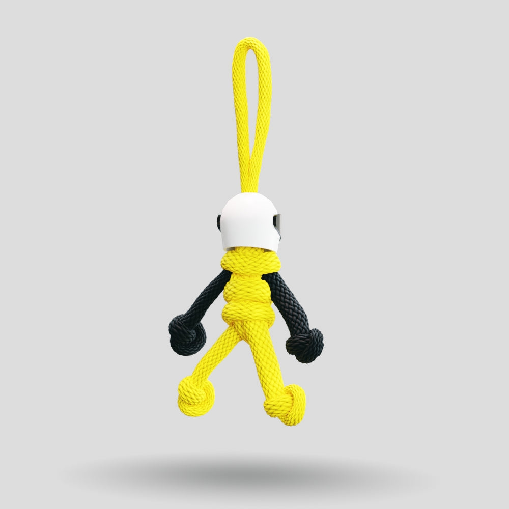 Yellow Biker Buddy Paracord Keychain