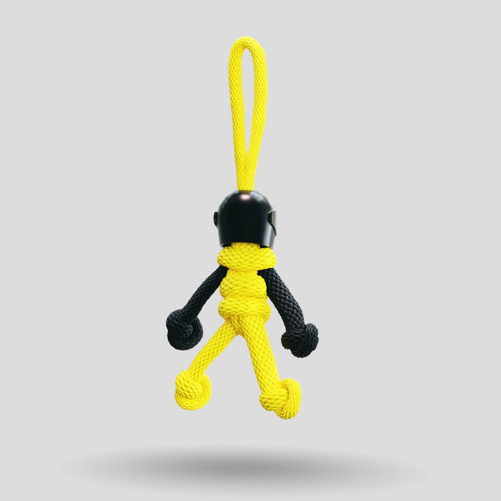 Black Yellow Biker Buddy Paracord Keychain