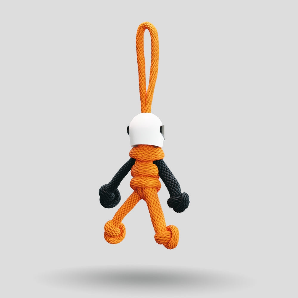 Orange Biker Buddy Paracord Keychain