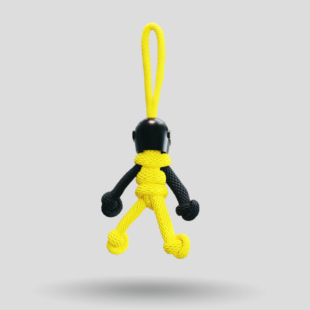 Black Yellow Biker Buddy Paracord Keychain