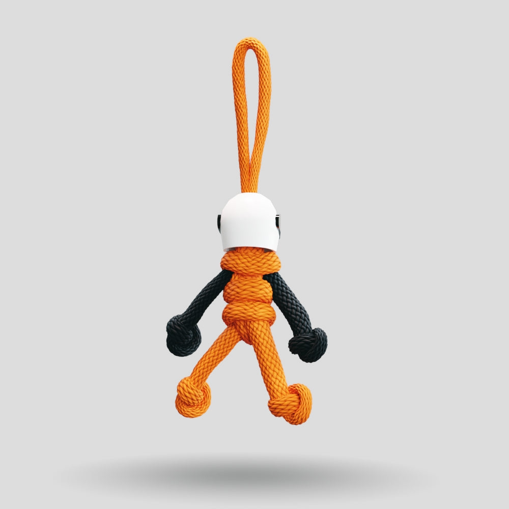 Orange Biker Buddy Paracord Keychain