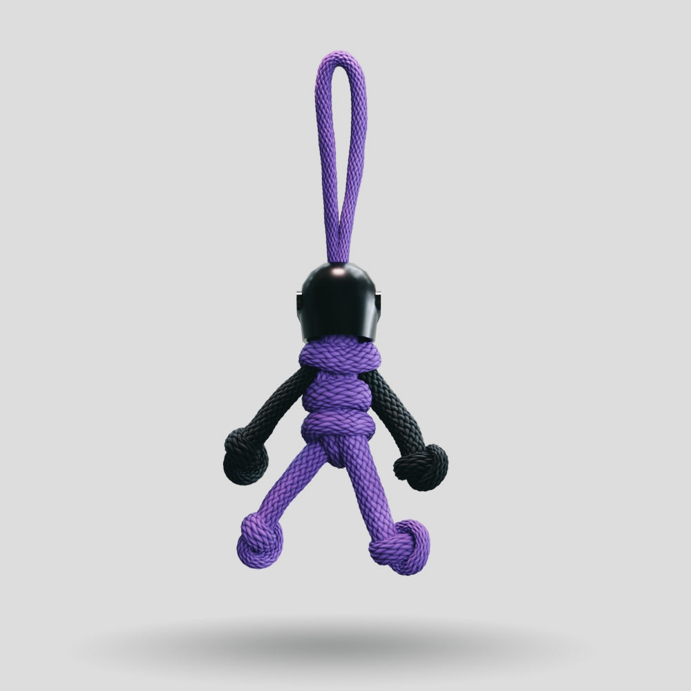 Black Purple Biker Buddy Paracord Keychain