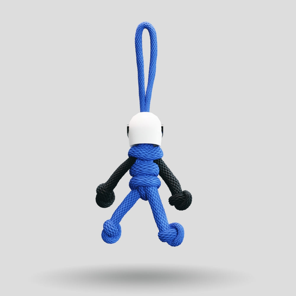 Blue Biker Buddy Paracord Keychain