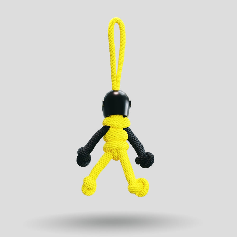 Black Yellow Biker Buddy Paracord Keychain