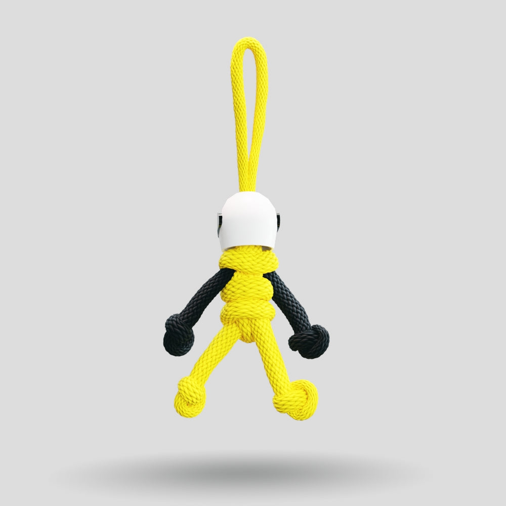 Yellow Biker Buddy Paracord Keychain