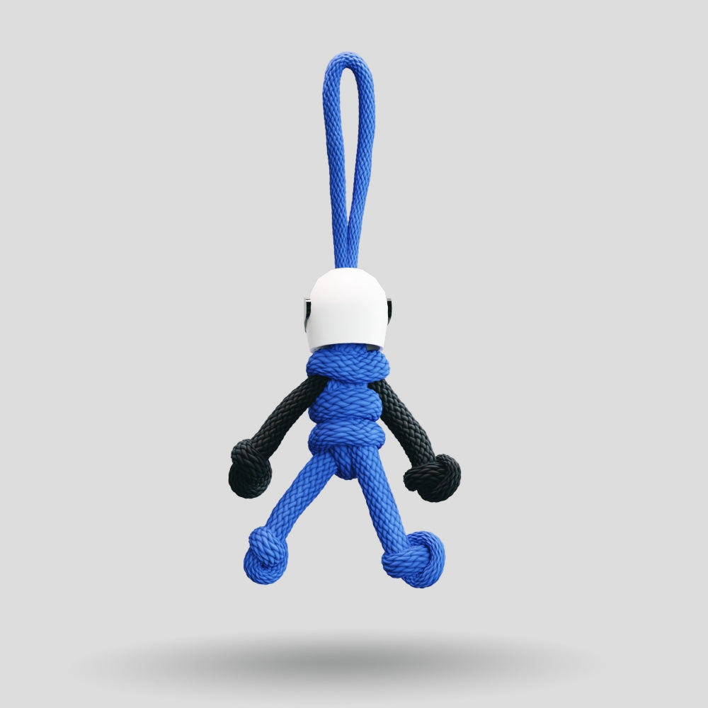 Blue Biker Buddy Paracord Keychain