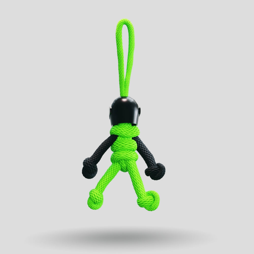 Black Green Biker Buddy Paracord Keychain