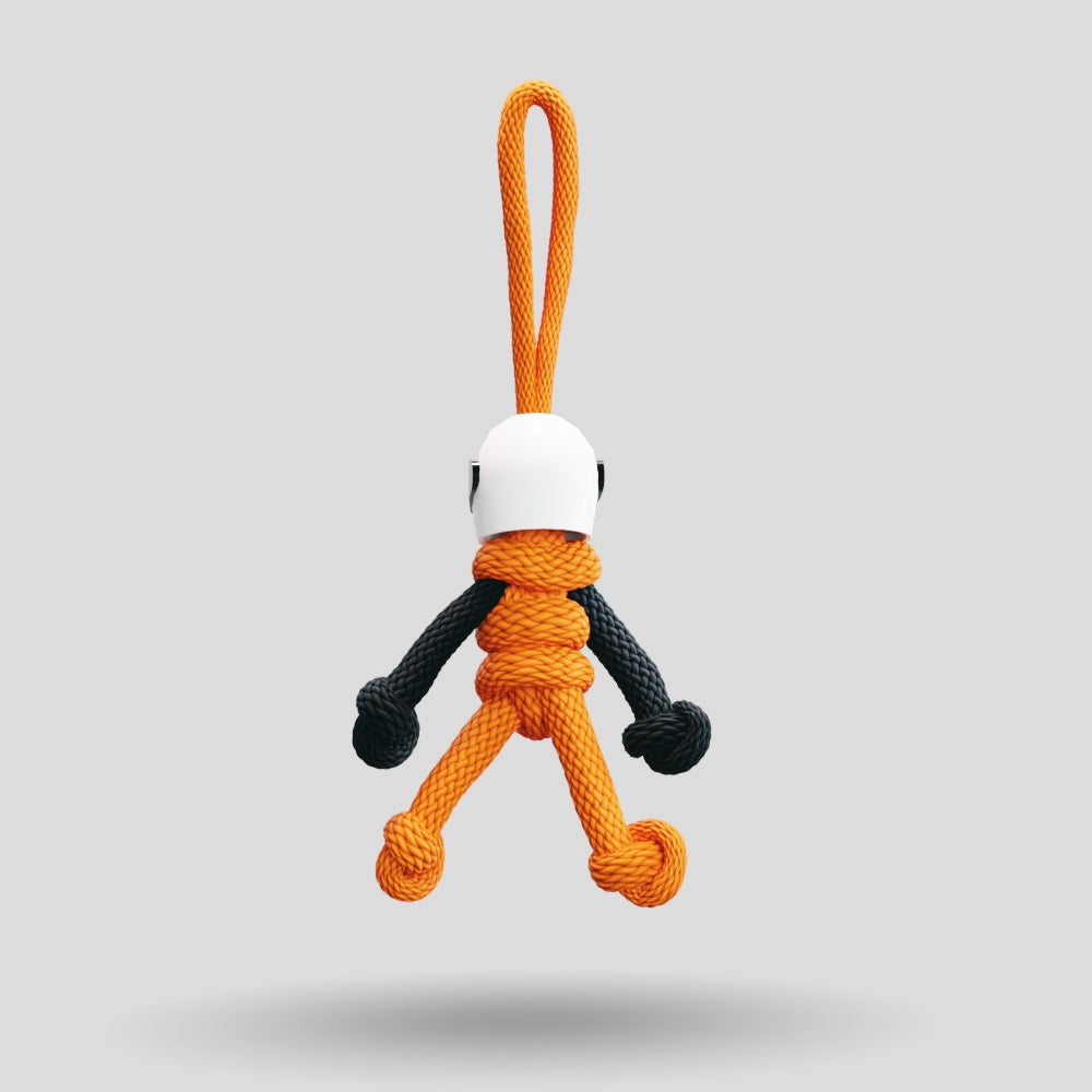 Orange Biker Buddy Paracord Keychain