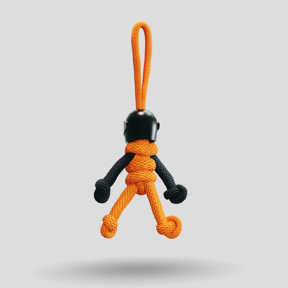 Black Orange Biker Buddy Paracord Keychain