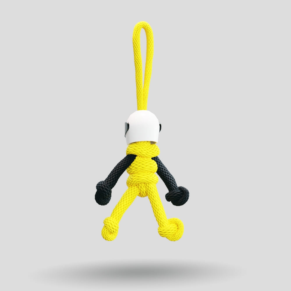 Yellow Biker Buddy Paracord Keychain