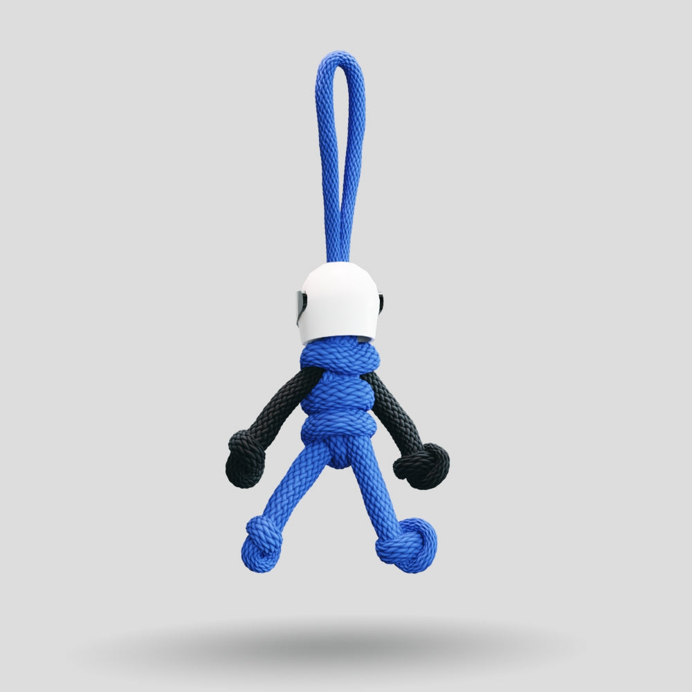 Blue Biker Buddy Paracord Keychain