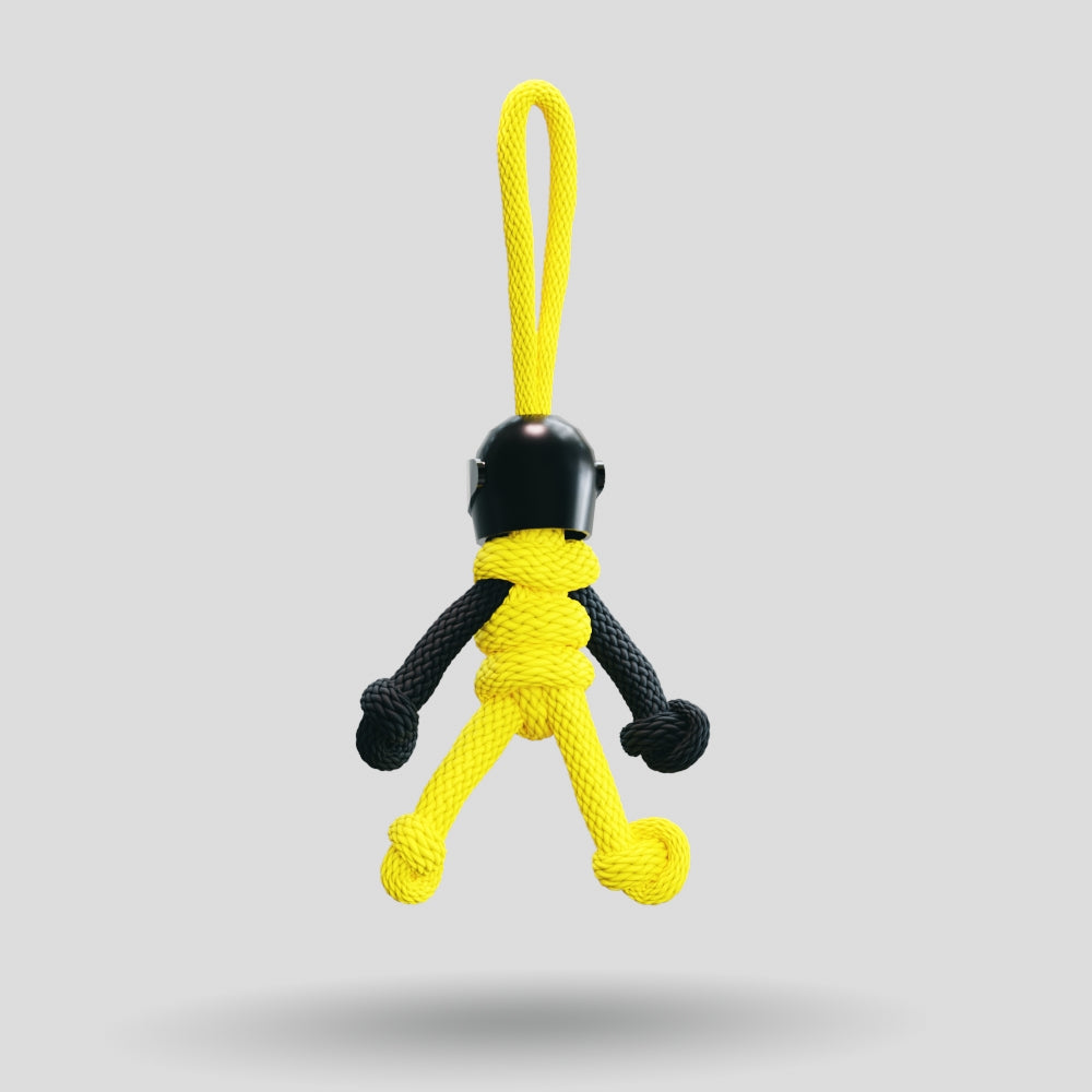 Black Yellow Biker Buddy Paracord Keychain