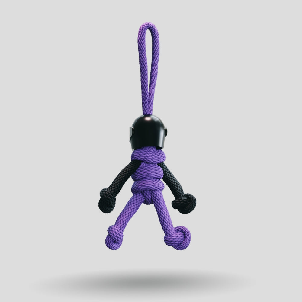 Black Purple Biker Buddy Paracord Keychain