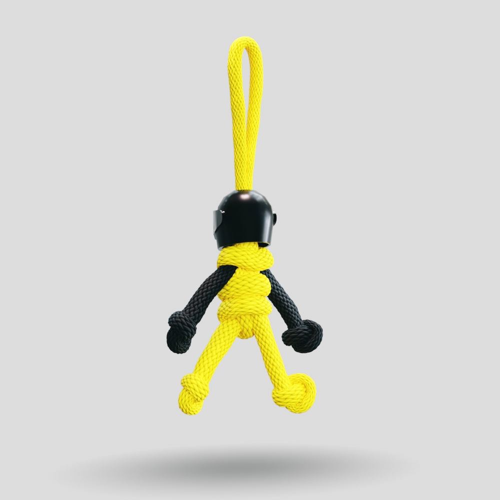 Black Yellow Biker Buddy Paracord Keychain