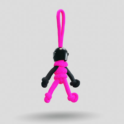 Black Hot Pink Biker Buddy Paracord Keychain