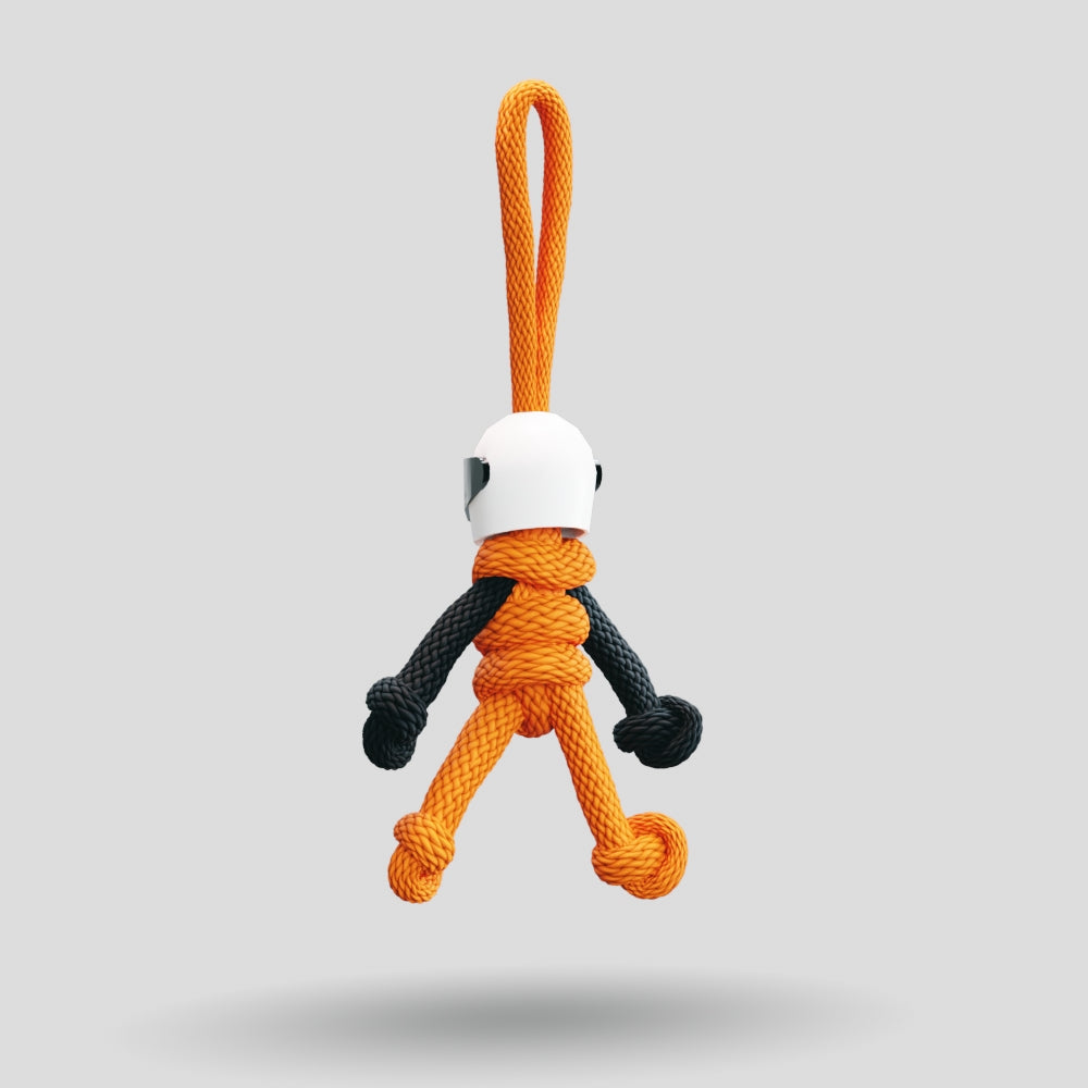 Orange Biker Buddy Paracord Keychain