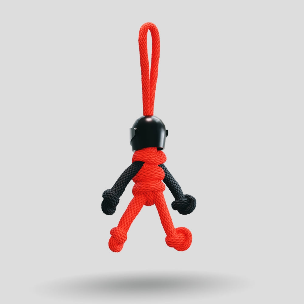 Black Red Biker Buddy Paracord Keychain