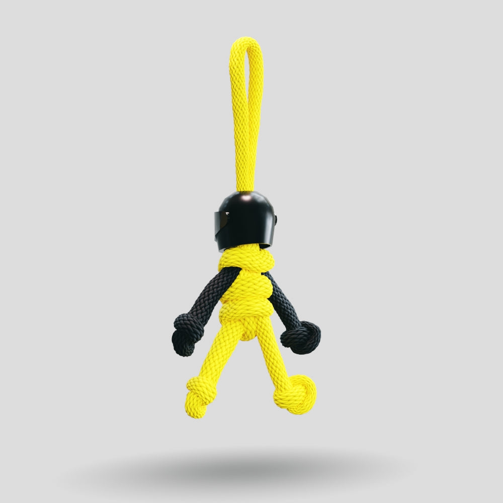 Black Yellow Biker Buddy Paracord Keychain