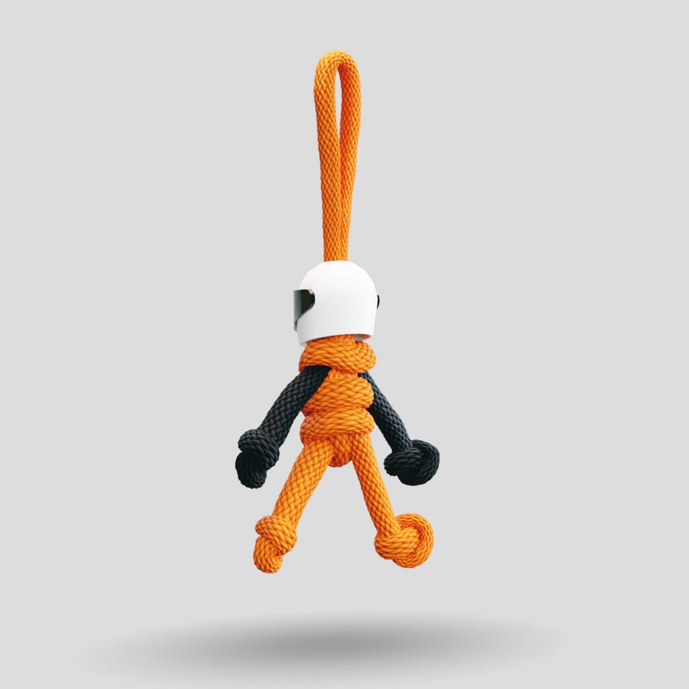 Orange Biker Buddy Paracord Keychain