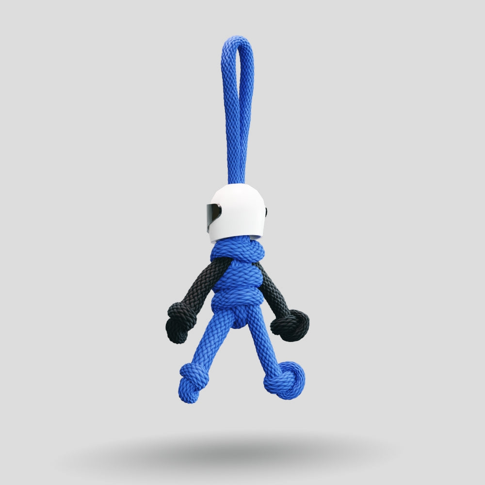 Blue Biker Buddy Paracord Keychain