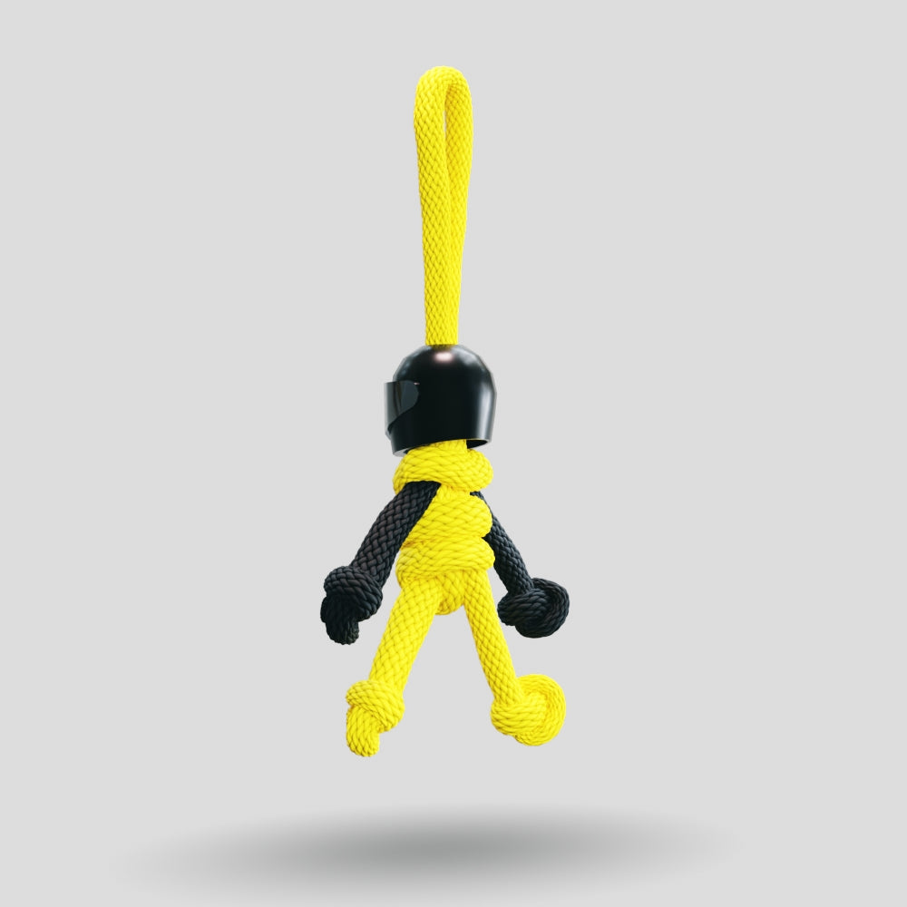 Black Yellow Biker Buddy Paracord Keychain