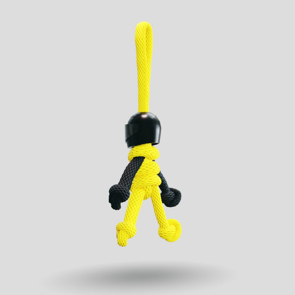 Black Yellow Biker Buddy Paracord Keychain