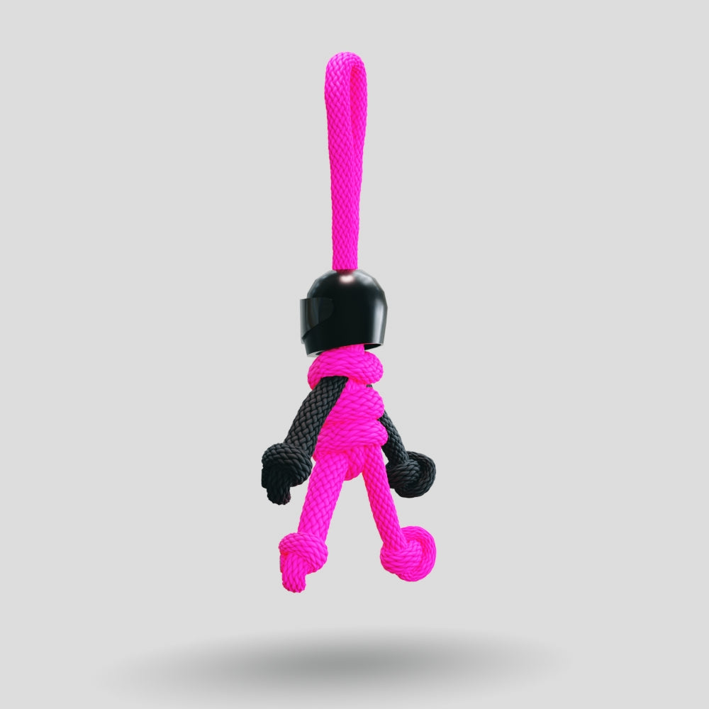 Black Hot Pink Biker Buddy Paracord Keychain