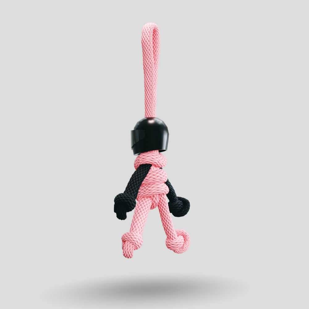 Black Pink Biker Buddy Paracord Keychain