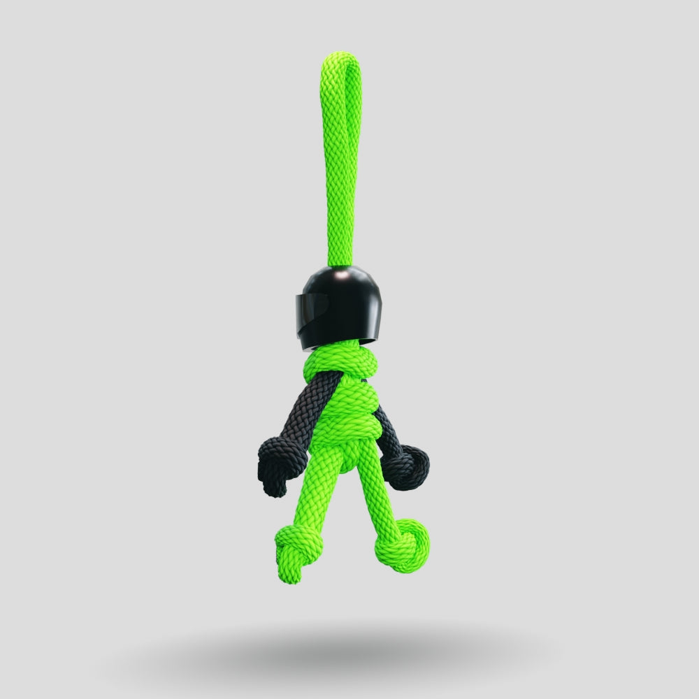 Black Green Biker Buddy Paracord Keychain