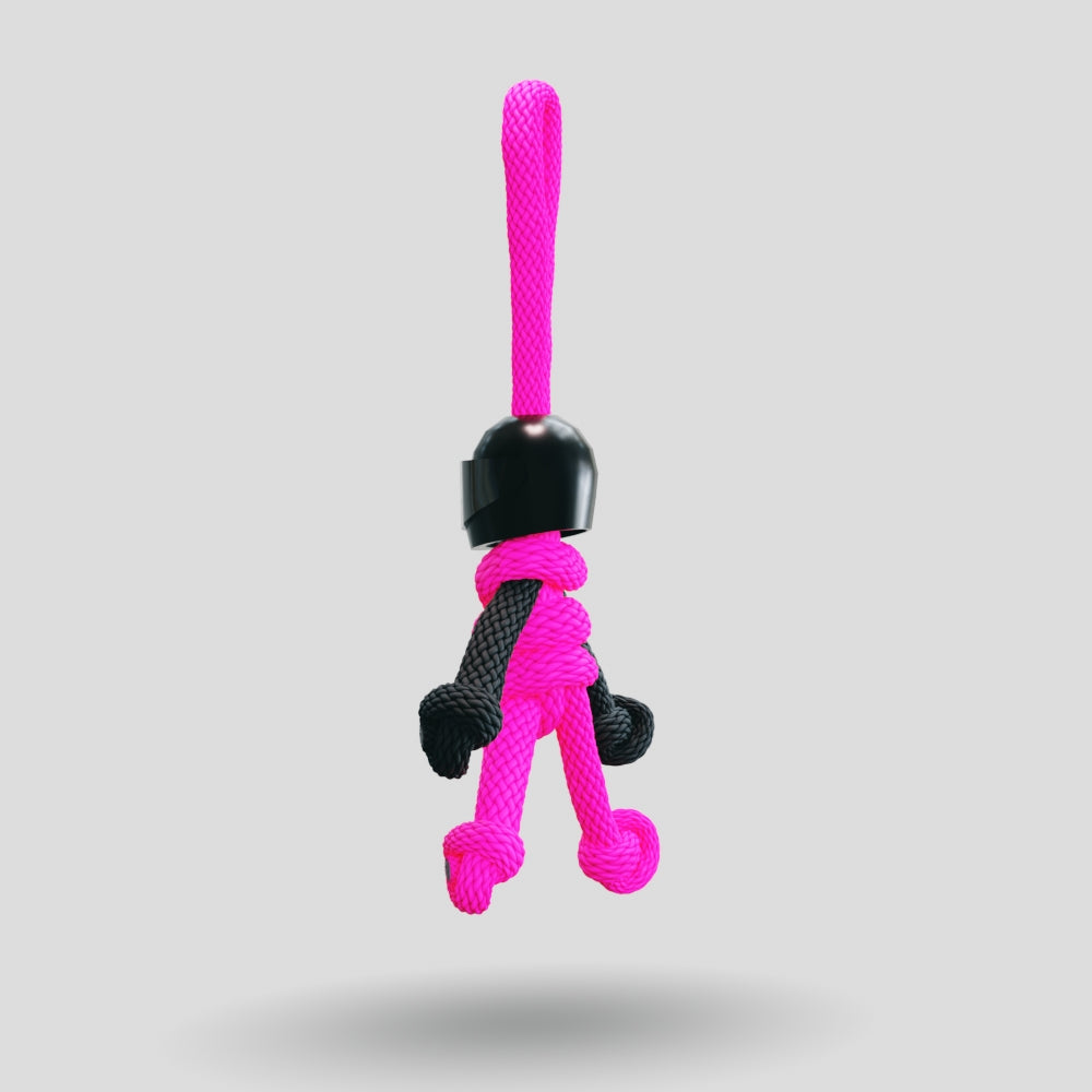 Black Hot Pink Biker Buddy Paracord Keychain