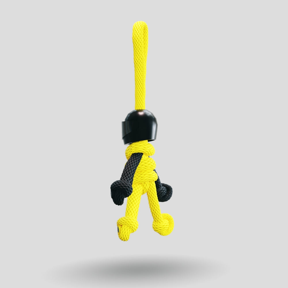 Black Yellow Biker Buddy Paracord Keychain