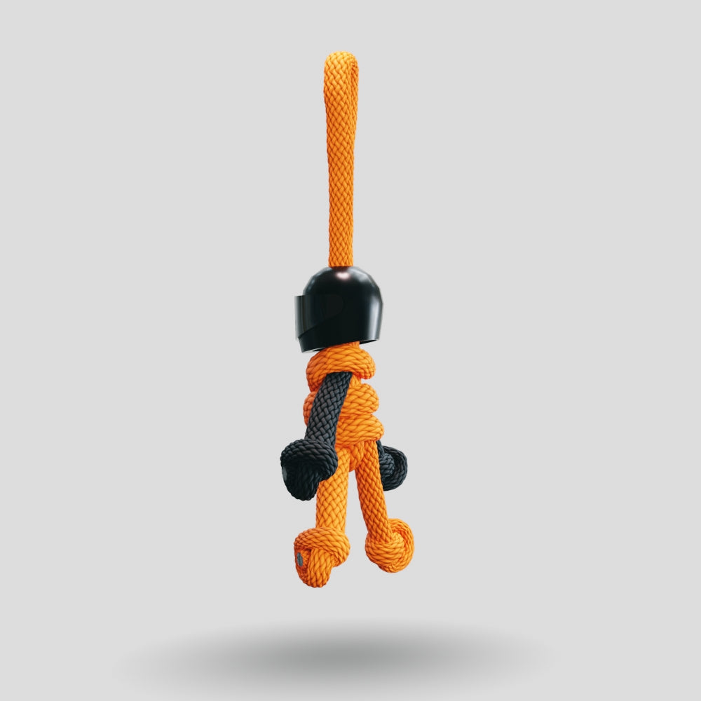 Black Orange Biker Buddy Paracord Keychain