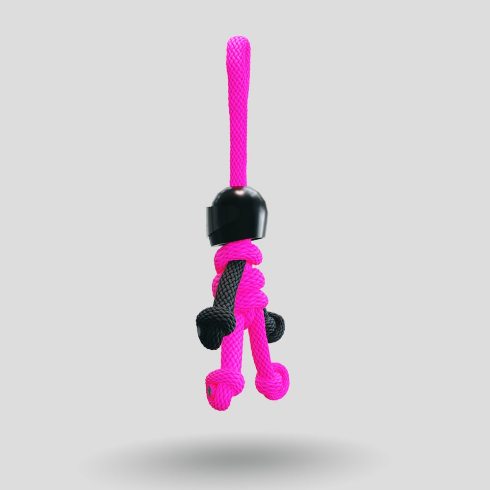 Black Hot Pink Biker Buddy Paracord Keychain