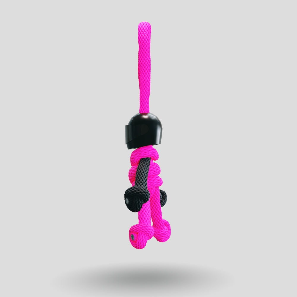 Black Hot Pink Biker Buddy Paracord Keychain