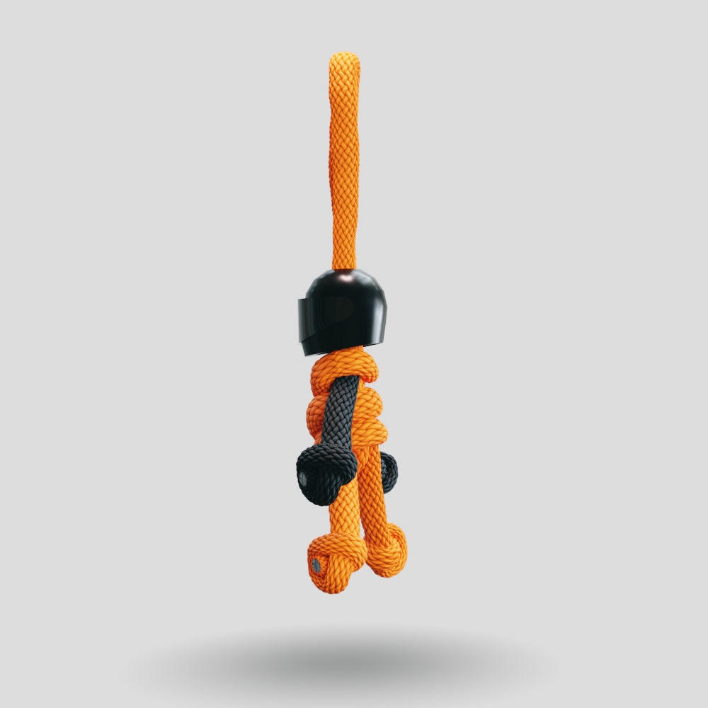 Black Orange Biker Buddy Paracord Keychain