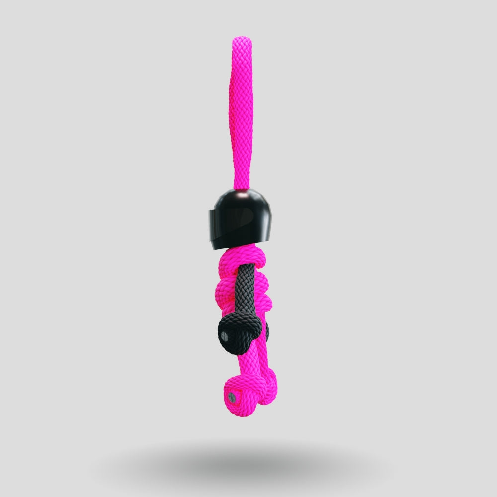 Black Hot Pink Biker Buddy Paracord Keychain